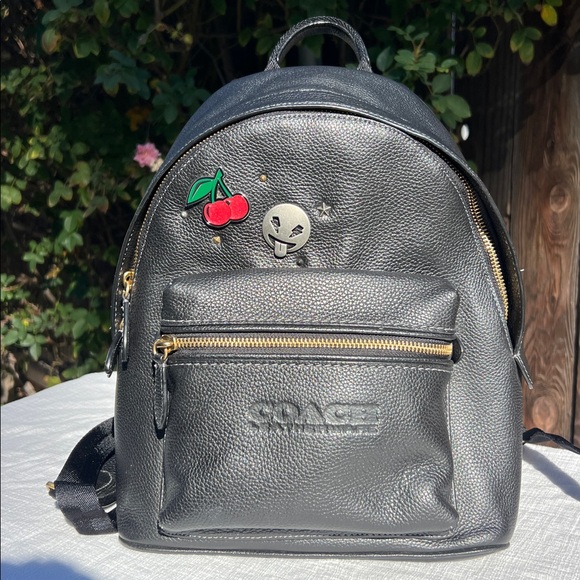 Coach Handbags - COACH Leatherwear Backpack in Refined Pebbled Leather, Black. RARE
